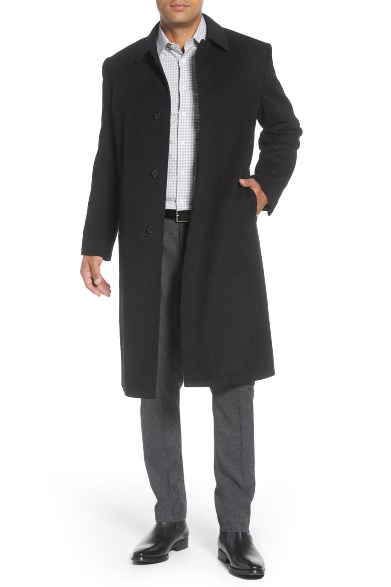 Stanley Classic Fit Wool & Cashmere Overcoat, Main, color, BLACK