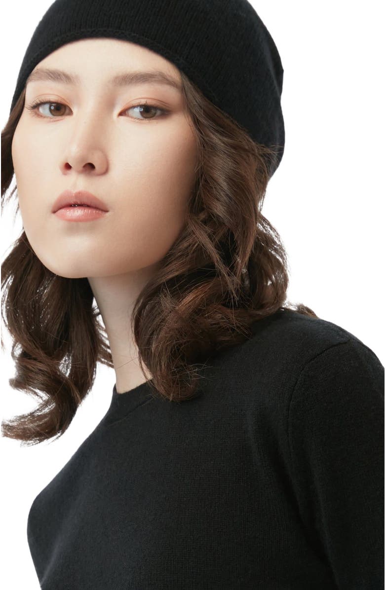 Gobi Cashmere $99 Cashmere Hat & Sweater Set, Alternate, color, Black