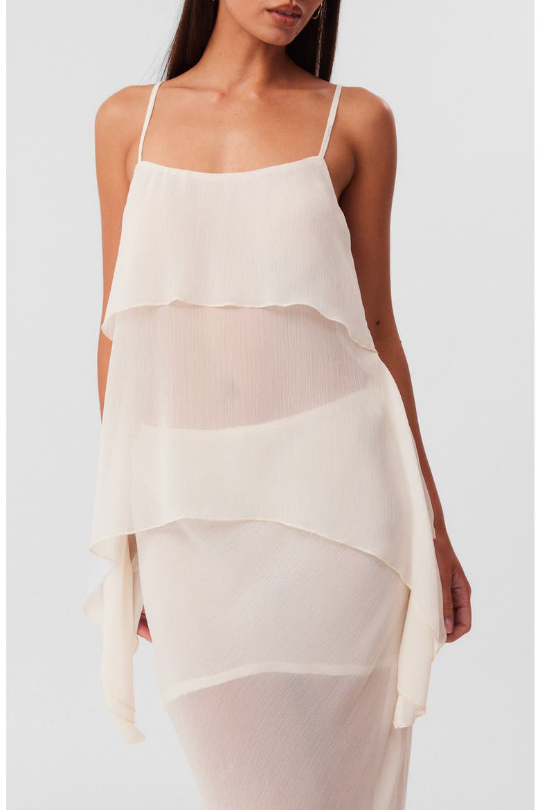 Tamara Handkerchief Hem Chiffon Cami Top, Main, color, OFF WHITE