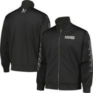 PLEASURES Men's PLEASURES Black Oakland Athletics Pitcher Full-Zip Track Jacket