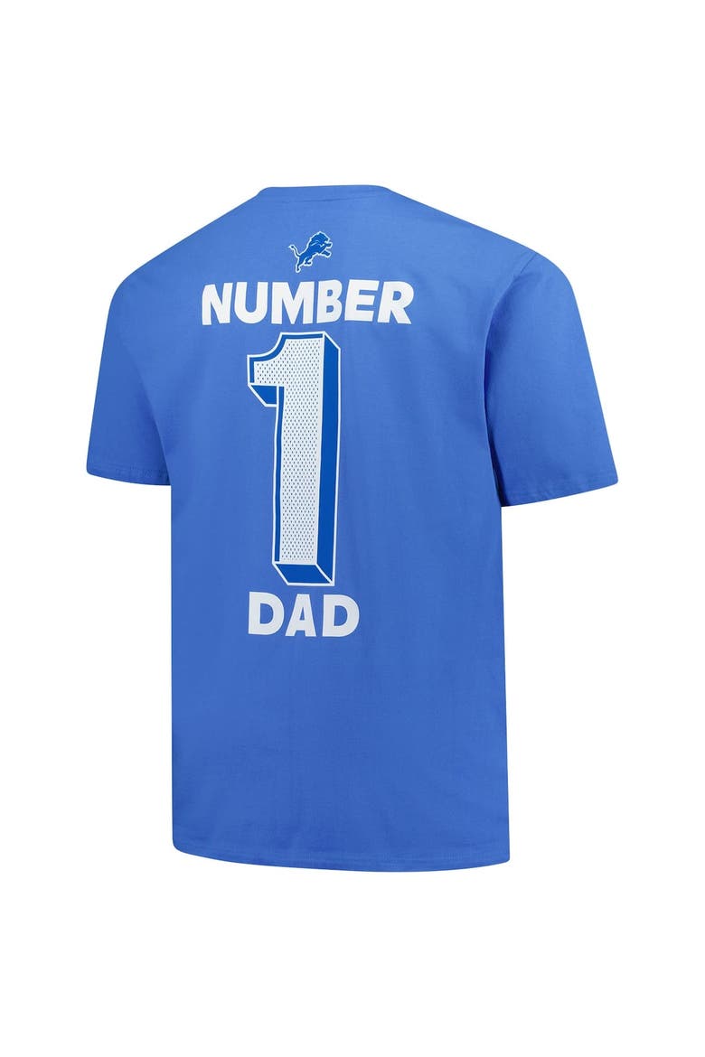 Men's Fanatics  Blue Detroit Lions Big & Tall Number One Dad T-Shirt, Alternate, color, Blue