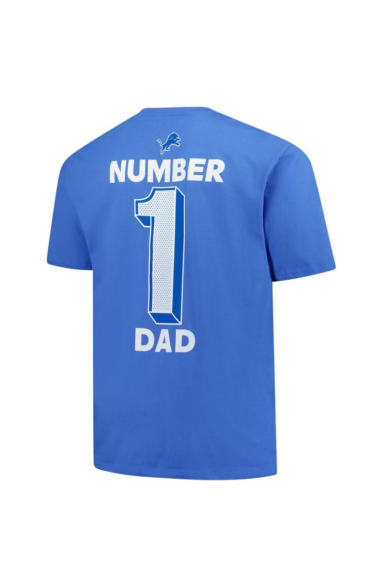 FANATICS Men's Fanatics  Blue Detroit Lions Big & Tall Number One Dad T-Shirt, Alternate, color, Blue