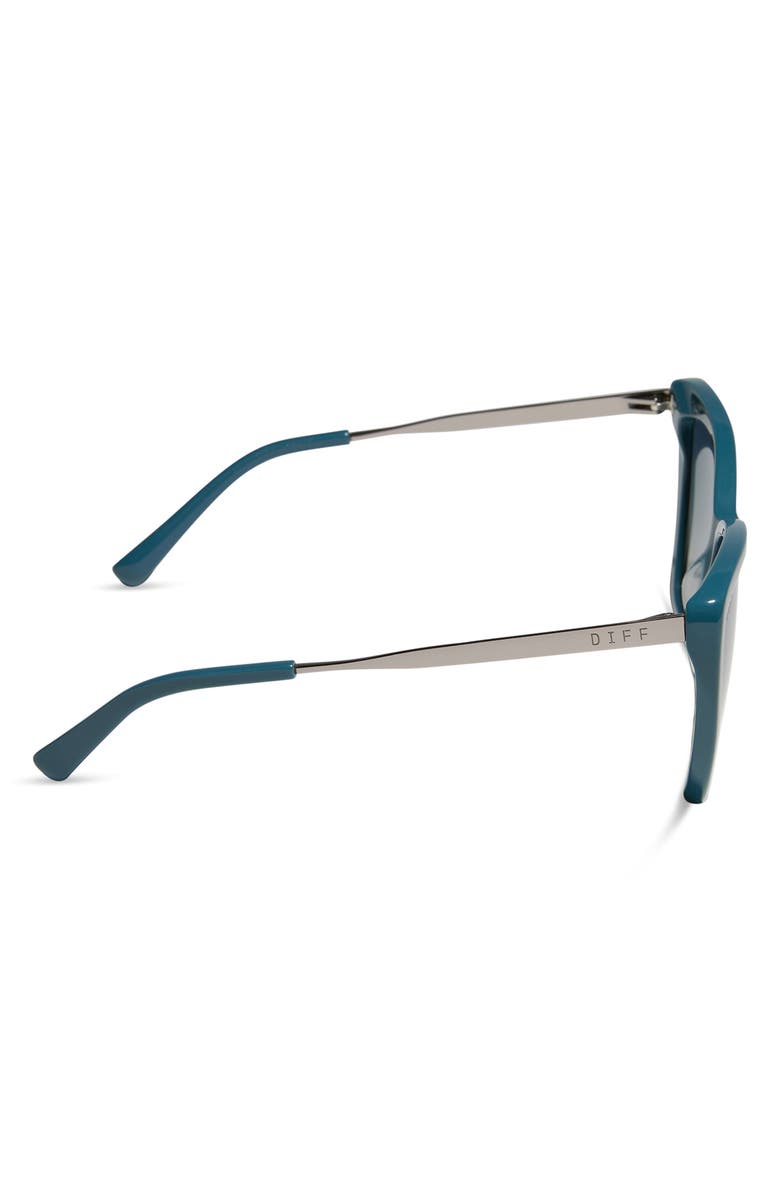 DIFF Becky II 56mm Polarized Cat Eye Sunglasses, Alternate, color, Aegean Blue Flash