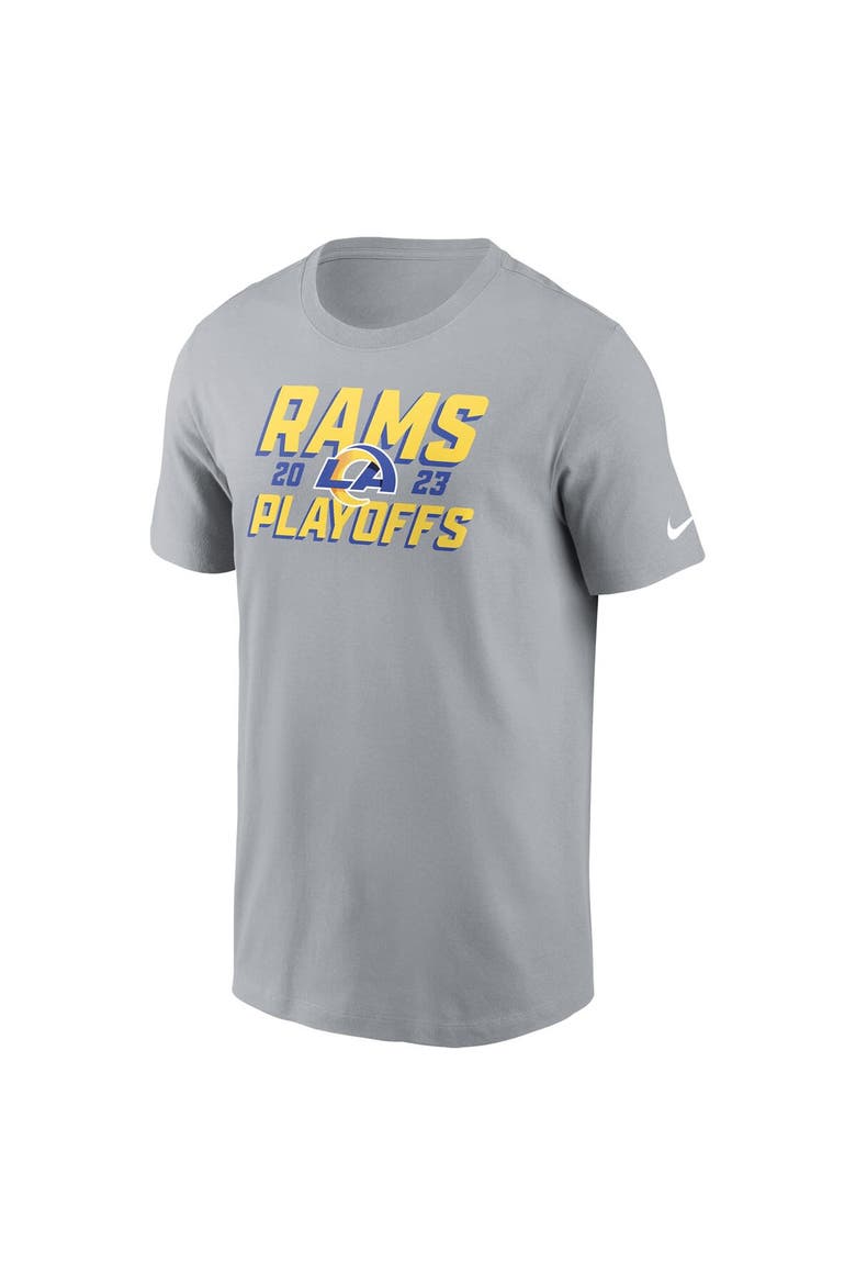 Men's Nike Gray Los Angeles Rams 2023 NFL Playoffs Iconic T-Shirt, Alternate, color, Gray