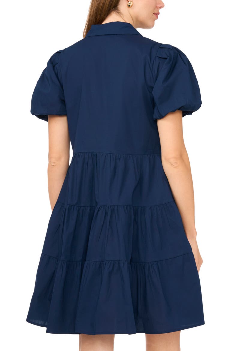 Tiered Puff Sleeve Shirtdress, Alternate, color, CLASSIC NAVY