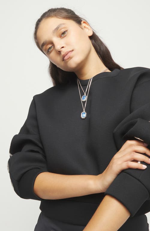 Unode50 Double-layer Silver-tone Necklace With Blue Crystals In Silver
