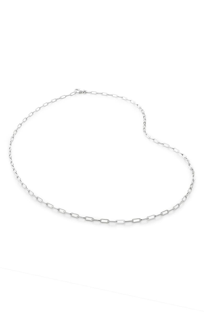Monica Vinader Mini Paper Clip Chain Necklace, Main, color, Sterling Silver