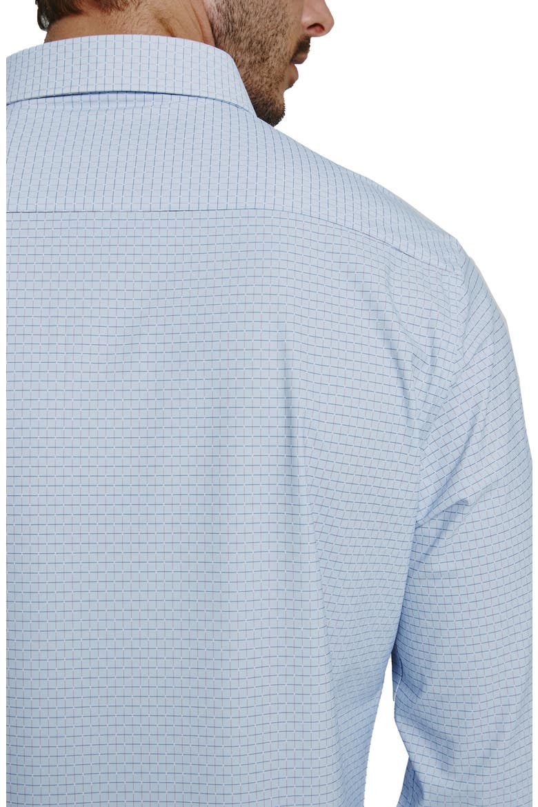 Elias Check Performance Button-Up Shirt, Alternate, color, BLUE