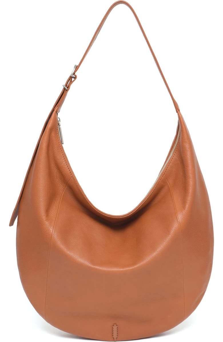 Thacker Oversize Wyatt Leather Hobo Bag, Main, color, Cognac