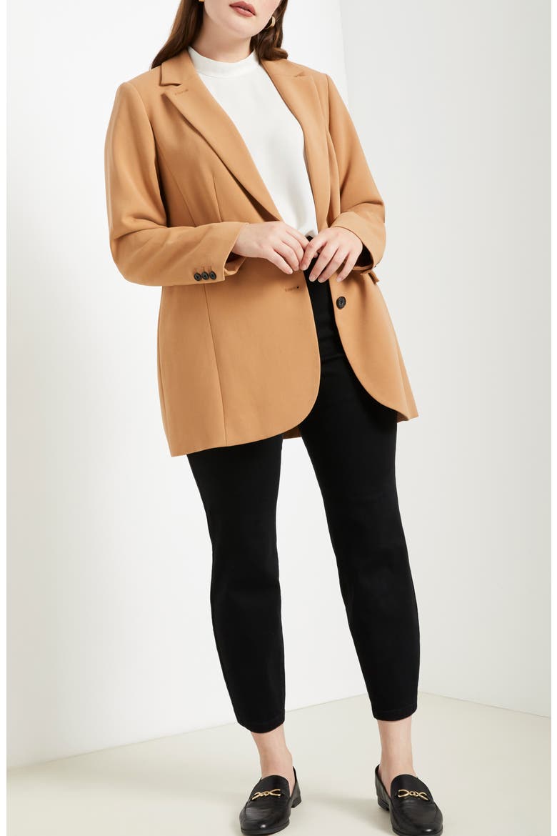 The 365 Semi Stretch Two Button Blazer, Alternate, color, BISCUIT