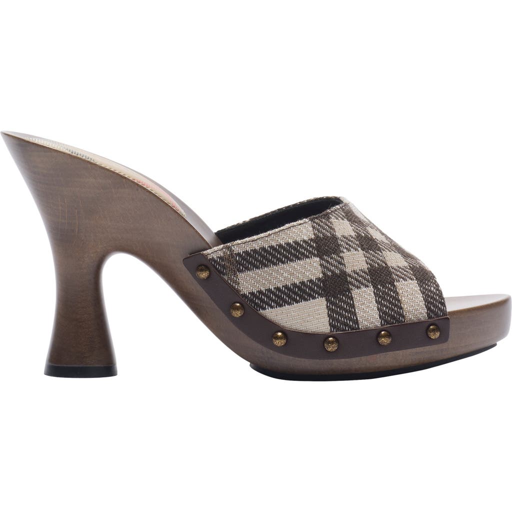 Burberry Check Potter Mules In Animal Print