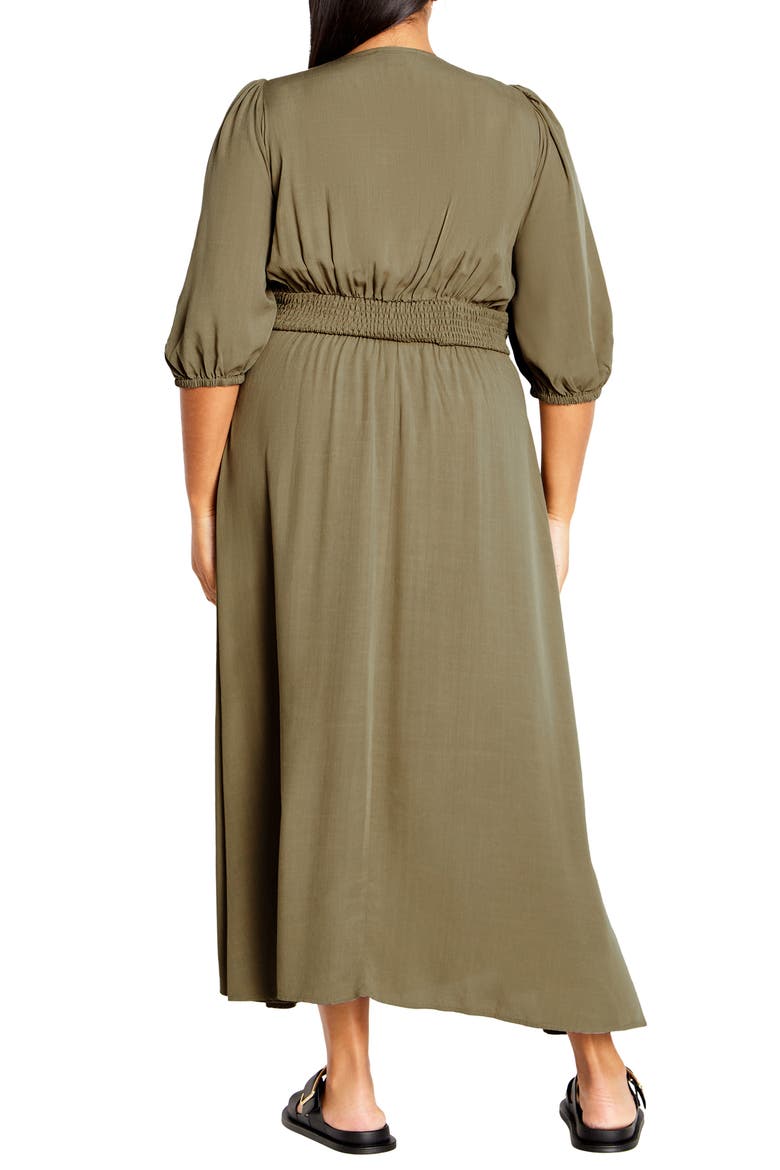 Daydream Three-Quarter Sleeve Maxi Dress, Alternate, color, OLIVE