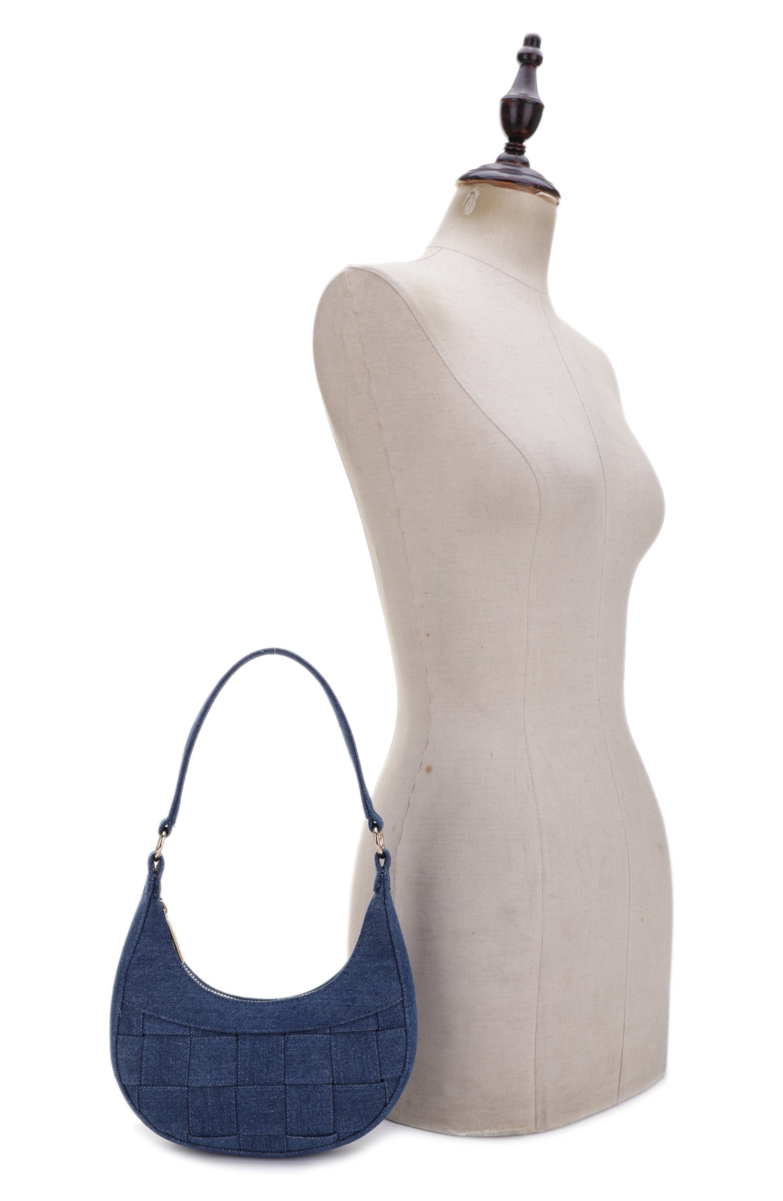 Leilani Woven Denim Baguette Shoulder Bag, Alternate, color, BLUE DENIM