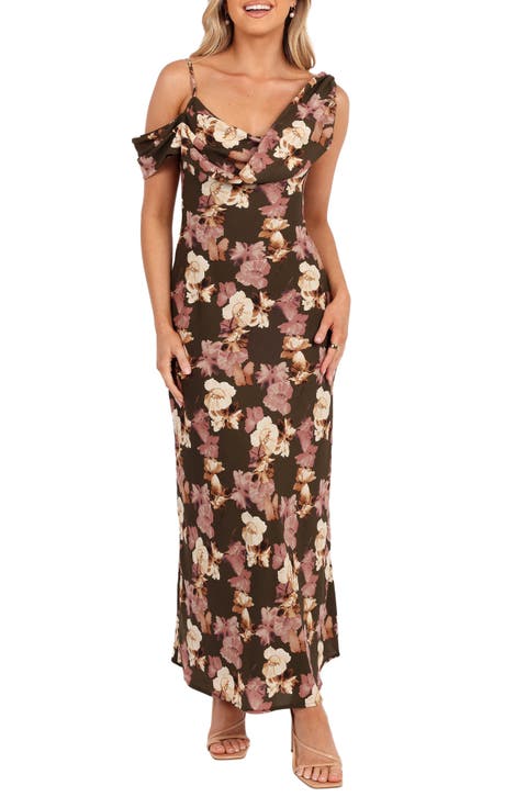 Kamryn Floral Cowl Neck Maxi Dress