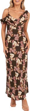 Petal & Pup Kamryn Floral Cowl Neck Maxi Dress