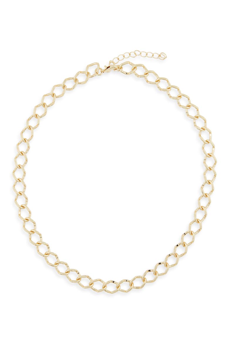 Square Link Chain Necklace, Main, color, GOLD