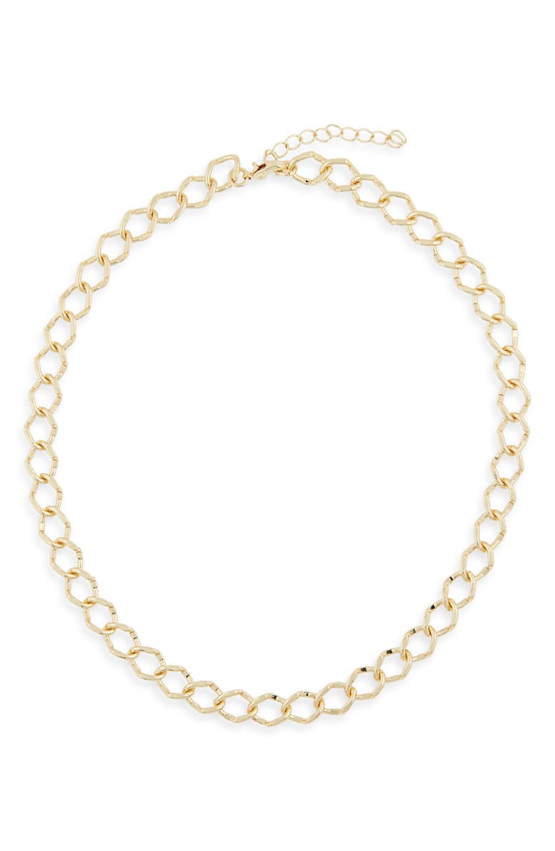NORDSTROM RACK Square Link Chain Necklace, Main, color, Gold