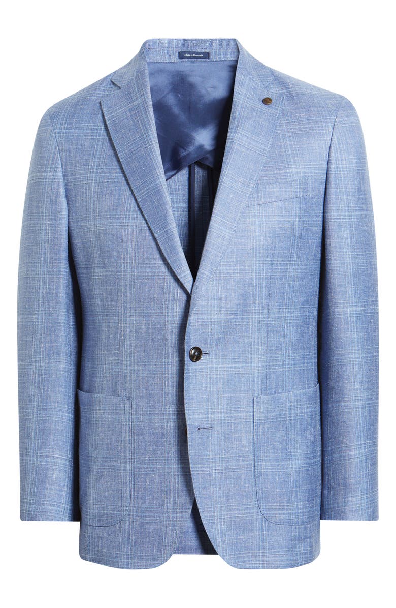 Peter Millar Crown Crafted Reynolds Plaid Sport Coat, Main, color, Dusk Blue