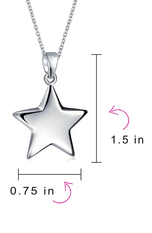 Bling Jewelry Stainless Steel Puff Star Earrings & Necklace Set In Silver