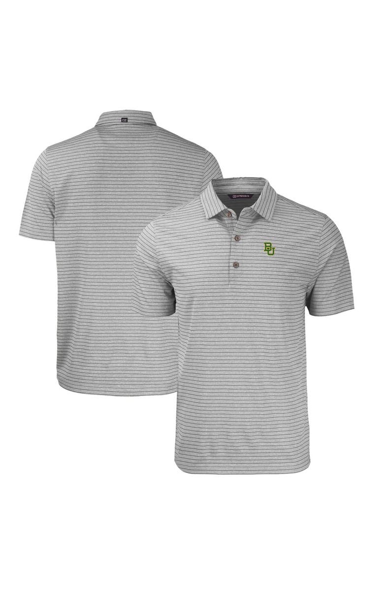 Cutter & Buck Men's Cutter & Buck  Heather Gray Baylor Bears Big & Tall Forge Eco Stripe Stretch Recycled Polo, Main, color, 