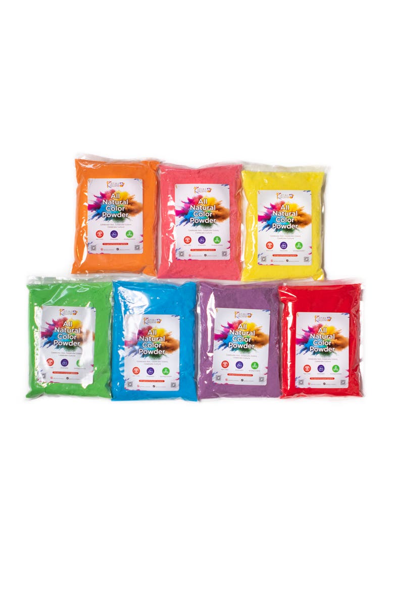 Holi Powder 7 Pack, 1 Lb Bags, Natural, Washable, Nontoxic, Alternate, color, Multicolored