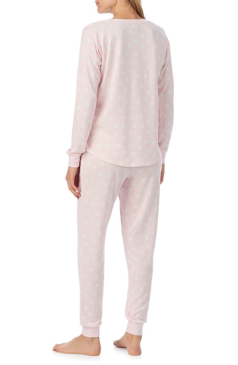 Kate Spade New York print henley pajamas, Alternate, color, Pink/ White