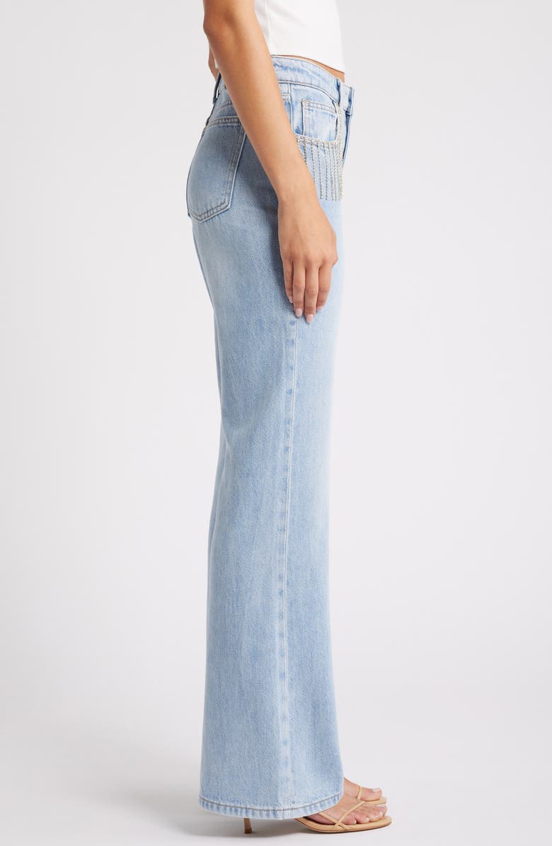 Ashley Mason Rigid Rhinestone Flare Jeans, Alternate, color, 