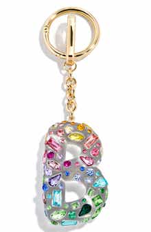 BaubleBar Crystal Initial Key Ring Bag Charm