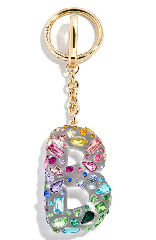 Baublebar Crystal Initial Key Ring Bag Charm In Gold