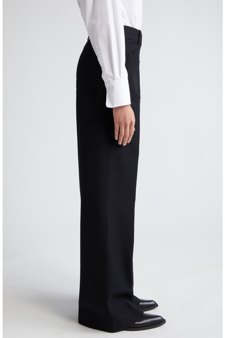 Alina Wide Leg Ponte Knit Trousers, Alternate, color, BLACK