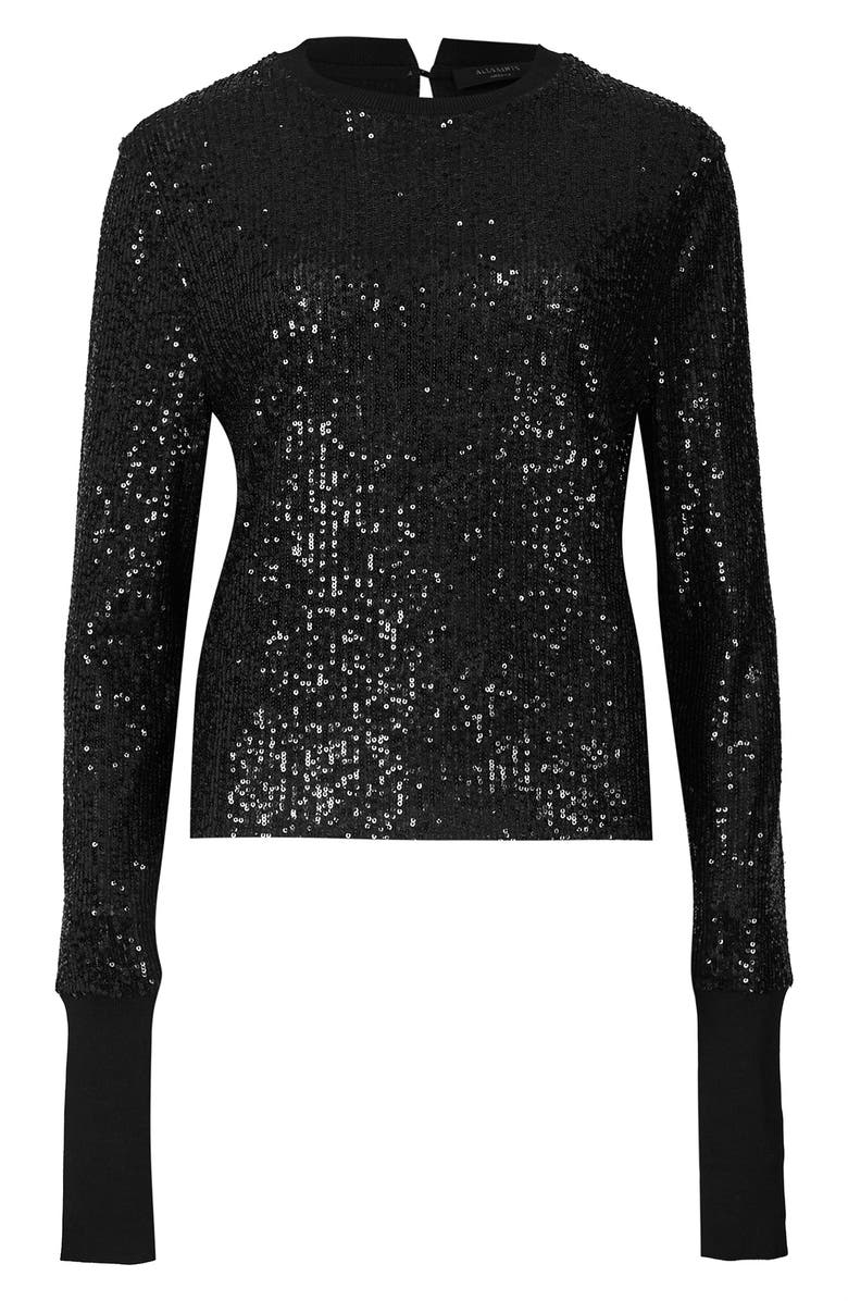 AllSaints Juela Long Sleeve Sequin Top, Alternate, color, 