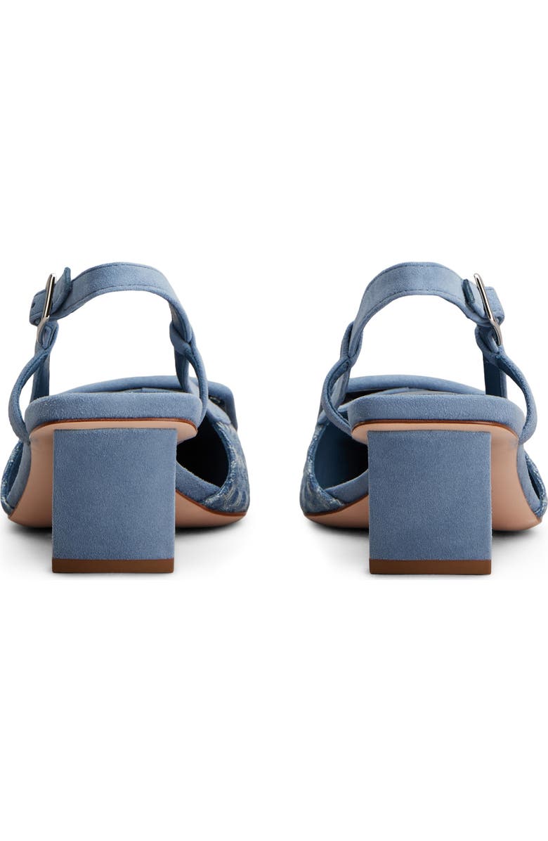 Roger Vivier Covered Buckle Jacquard Slingback Pump, Alternate, color, Cielo Scuro/ Nuvola