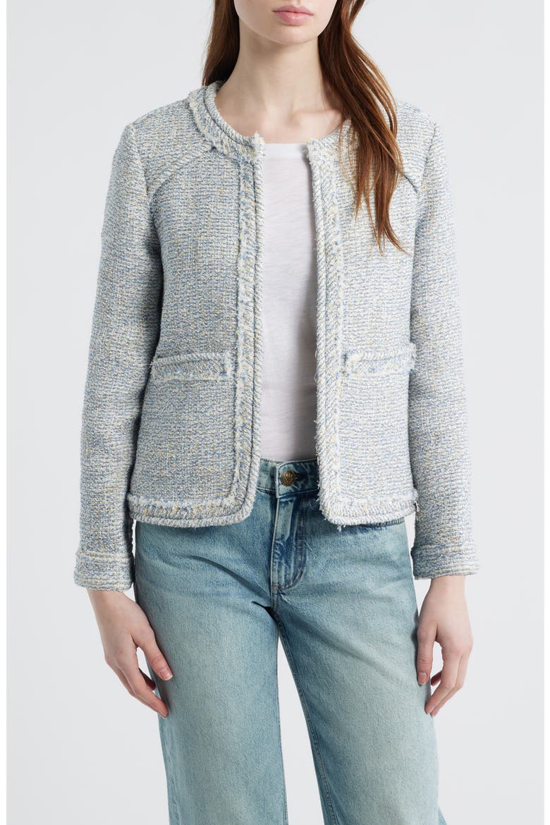 Clarice Cotton Blend Jacket, Main, color, BLUE MULTI