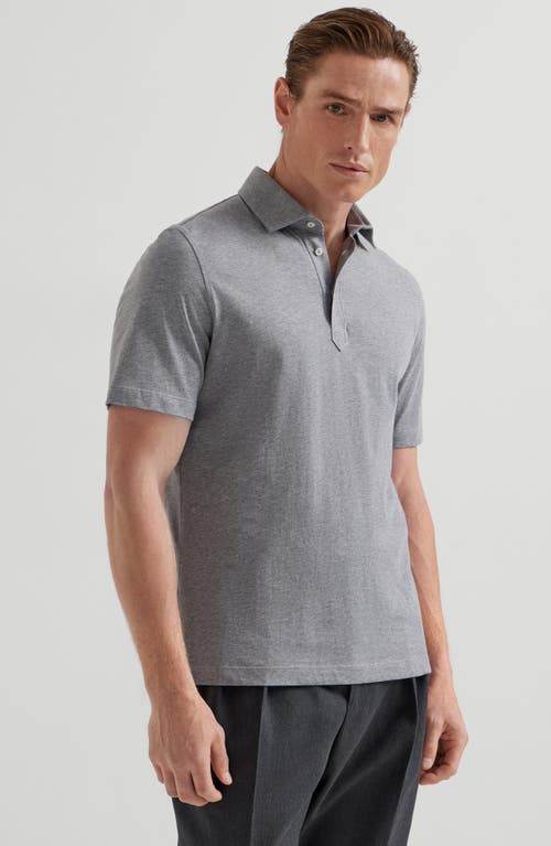 Brunello Cucinelli Cotton-jersey Polo Shirt In Gray