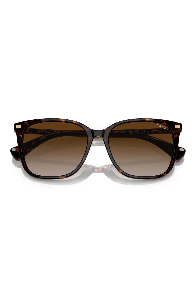 56mm Gradient Square Sunglasses, Alternate, color, SHINY DARK HAVANA / BROWN