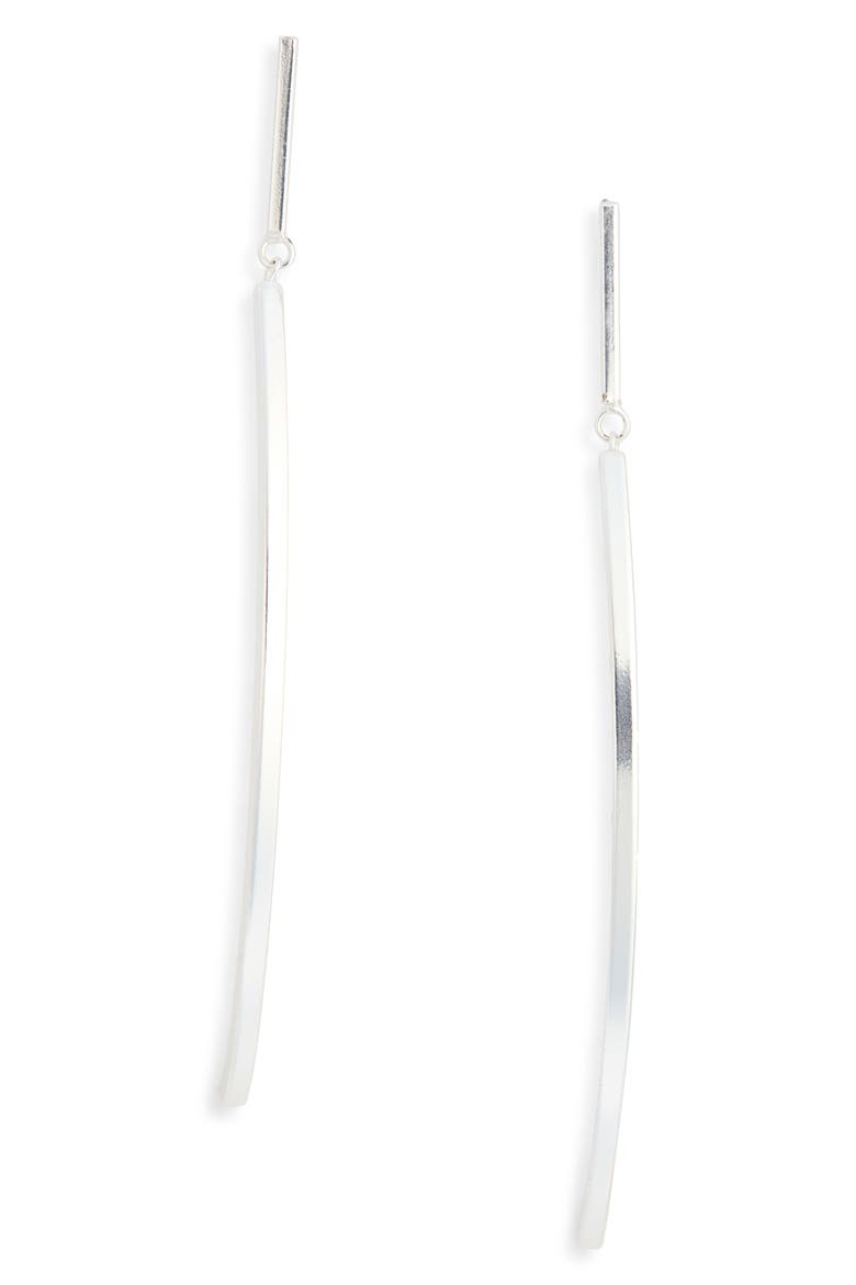 Double Bar Drop Earrings, Main, color, SILVER