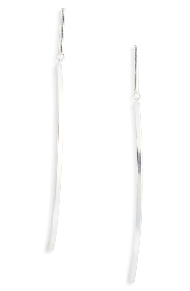 Karine Sultan Double Bar Drop Earrings, Main, color, Silver
