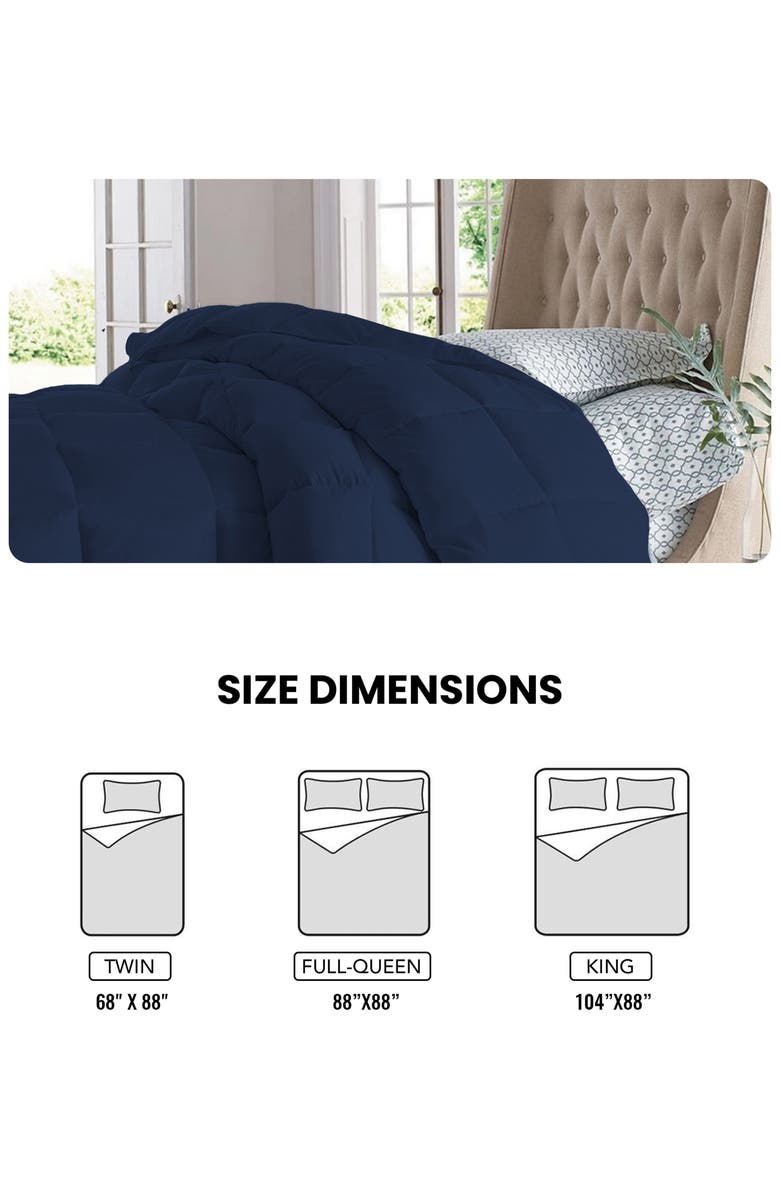 Luxury Home Solid Navy Microfiber Comforter, Alternate, color,