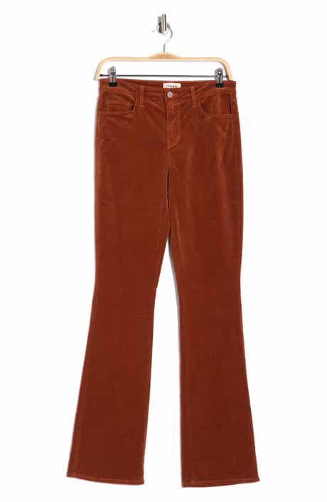 L'AGENCE Stevie High Waist Straight Leg Velvet Pants