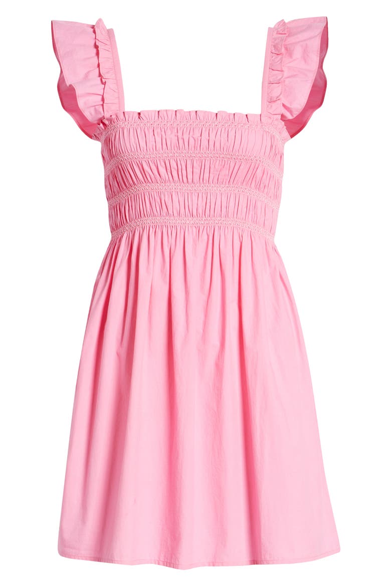 Isla Organic Cotton Poplin Minidress, Alternate, color, BEGONIA PINK