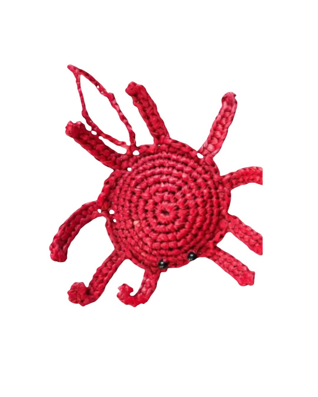 Mini Red Crabs Raffia Keyring, Main, color, Red