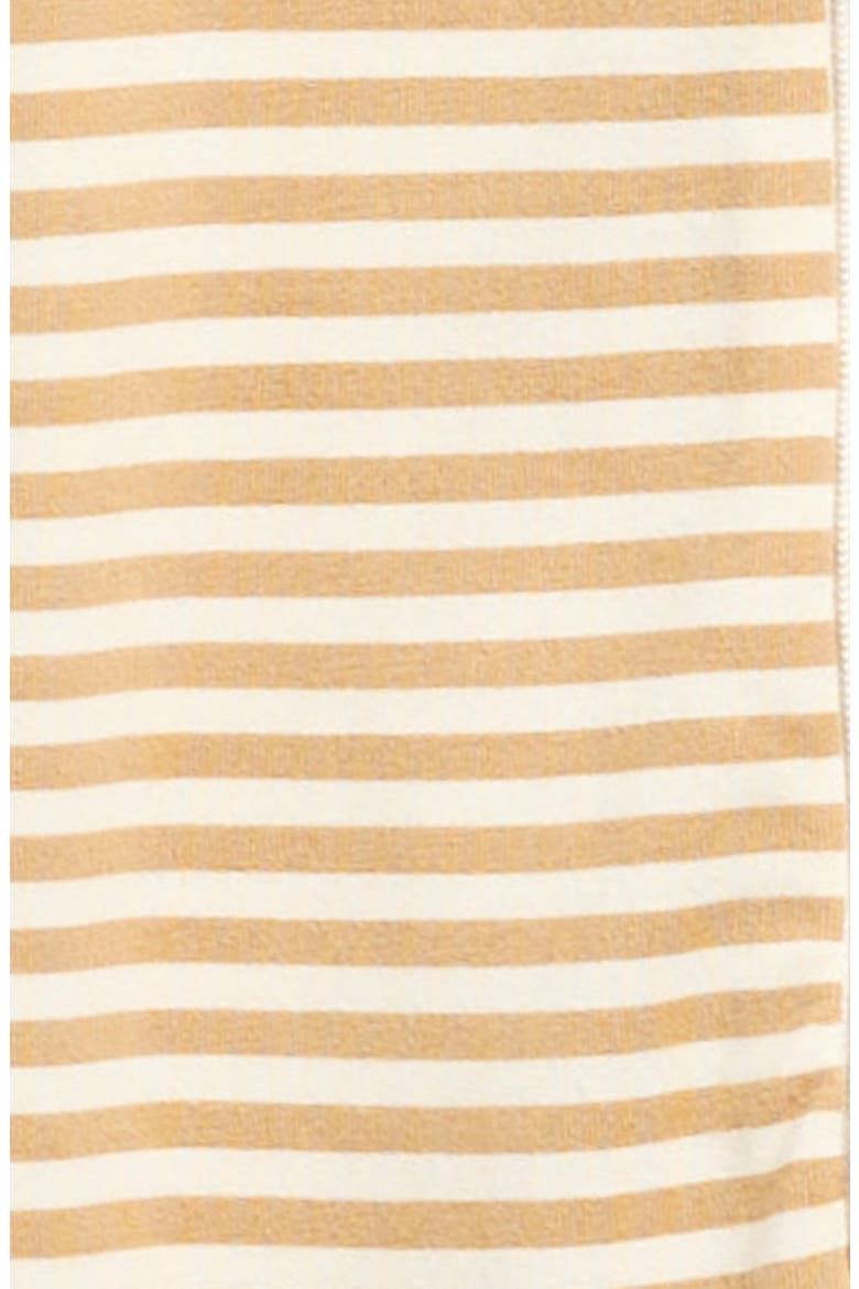 Stripe Stretch Organic Cotton Footie, Alternate, color, HONEY