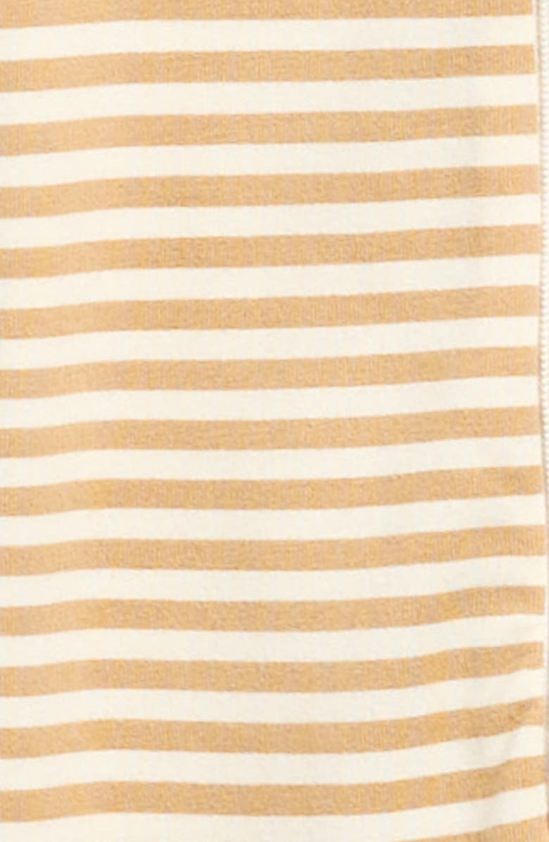 QUINCY MAE Stripe Stretch Organic Cotton Footie, Alternate, color, Honey