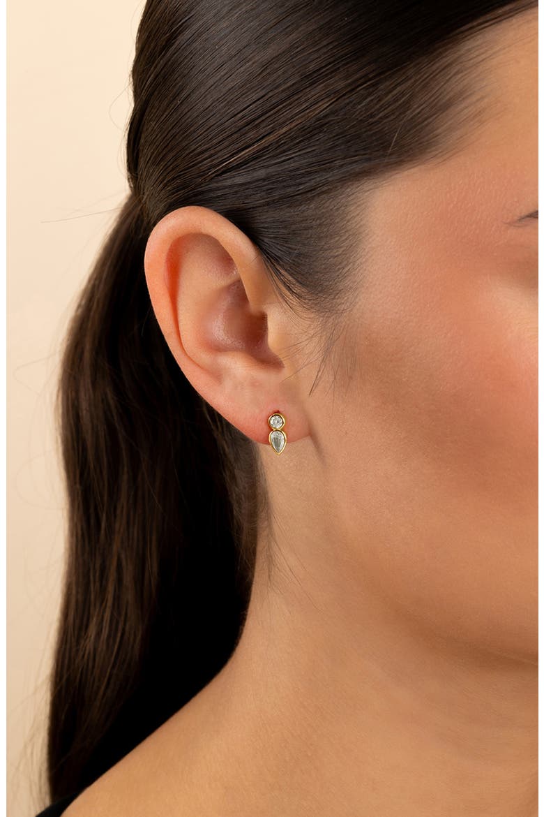 Helen Teardrop Duo Stud Earrings, Alternate, color, GOLD