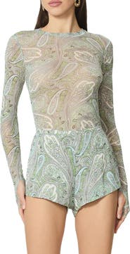 AFRM Kaylee Print Mesh Top