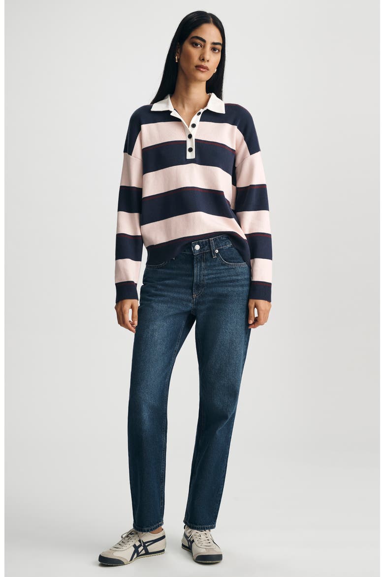 Soho High Waist Relaxed Straight Leg Jeans, Alternate, color, DARK BRUSHED CLASSIC DENIM