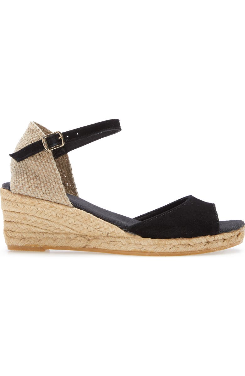 Toni Pons Llivia Wedge Sandal, Alternate, color, Black Suede