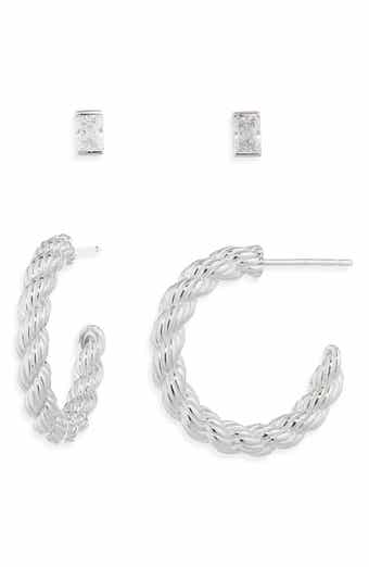 Nadri Stud & Hoop Earrings Set