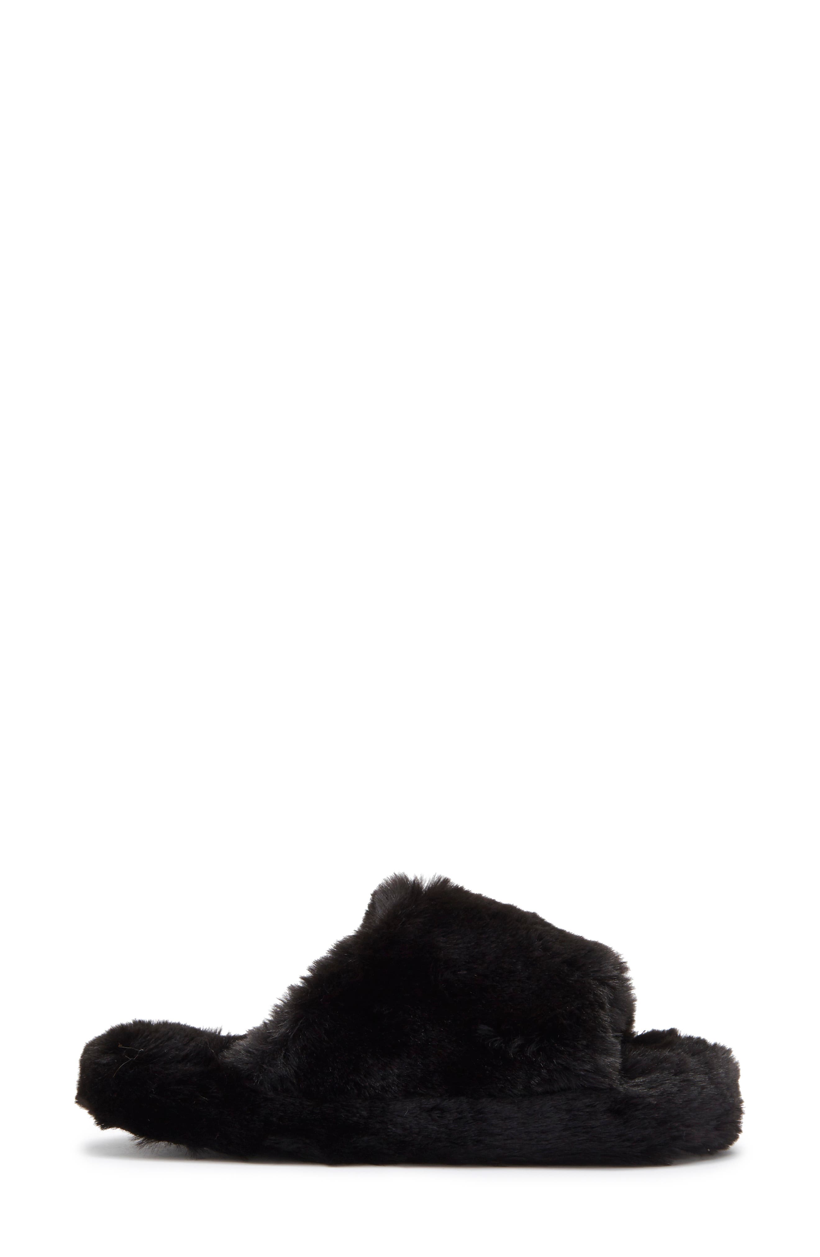 Abound Kingsley Faux Fur Slipper, Alternate, color, Black