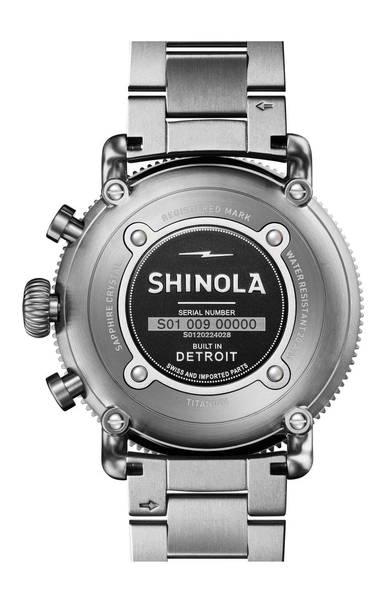 Shinola Runwell Sport White Hurricane Chronograph Watch Gift Set, 48mm, Alternate, color, White